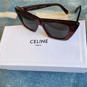 Celine Cat Eye Sunglasses in Reddish Tortoise